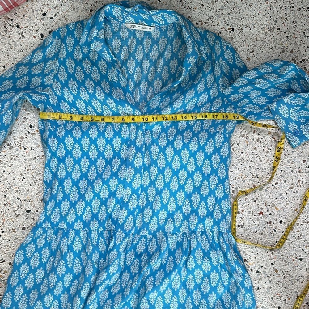 Zara Blue Ruffled Mini Sundress - Picture 3 of 5
